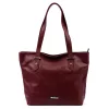 MiaMore 01-058 DOLLARO bordó női bőr válltáska 40 x 30 x 12 cm