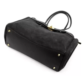   Camilla PREMIUM 10.004 fekete női velúr bőr válltáska 37 x 24 x 14 cm
