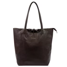   MiaMore 01-014 Z DOLLARO barna női bőr válltáska, shopper 40 x 38 x 13 cm
