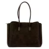 Camilla PREMIUM 10.004 barna női velúr bőr kézitáska 37 x 24 x 14 cm
