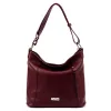 MiaMore 01-045 DOLLARO bordó női bőr válltáska 35 x 30 x 13 cm