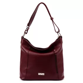   MiaMore 01-045 DOLLARO bordó női bőr válltáska 35 x 30 x 13 cm