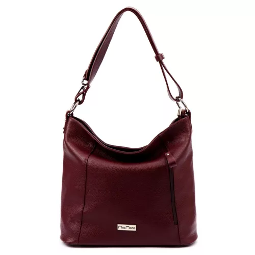 MiaMore 01-045 DOLLARO bordó női bőr válltáska 35 x 30 x 13 cm