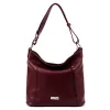 MiaMore 01-045 DOLLARO bordó női bőr válltáska 35 x 30 x 13 cm