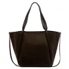 Luka 25-079 sötétbarna női velúr bőr válltáska, shopper 50 x 34 x 17 cm