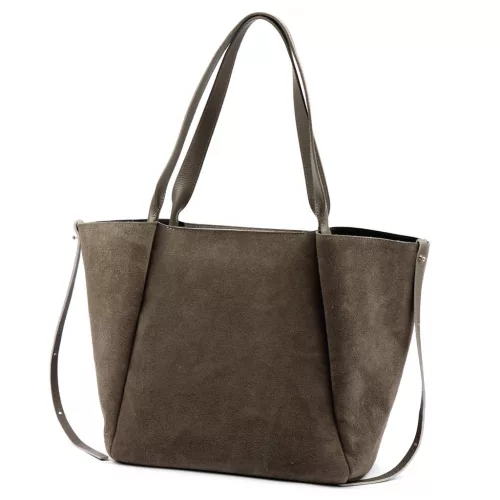 Luka 25-079 taupe női bőr válltáska, shopper 50 x 34 x 17 cm