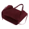 Luka 25-079 bordó női velúr bőr válltáska, shopper 50 x 34 x 17 cm
