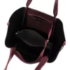 Luka 25-079 bordó női velúr bőr válltáska, shopper 50 x 34 x 17 cm