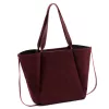 Luka 25-079 bordó női velúr bőr válltáska, shopper 50 x 34 x 17 cm