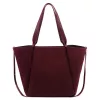 Luka 25-079 bordó női velúr bőr válltáska, shopper 50 x 34 x 17 cm