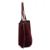 Luka 25-079 bordó női velúr bőr válltáska, shopper 50 x 34 x 17 cm