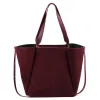 Luka 25-079 bordó női velúr bőr válltáska, shopper 50 x 34 x 17 cm