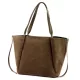 Luka 25-079 mogyoró színű női velúr bőr válltáska, shopper 50 x 34 x 17 cm