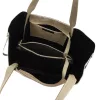 Luka 25-079 mogyoró színű női velúr bőr válltáska, shopper 50 x 34 x 17 cm