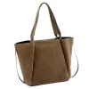 Luka 25-079 mogyoró színű női velúr bőr válltáska, shopper 50 x 34 x 17 cm