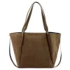 Luka 25-079 mogyoró színű női velúr bőr válltáska, shopper 50 x 34 x 17 cm