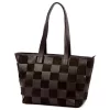 Luka 25-080 barna-kockás női bőr válltáska 45 x 29 x 14 cm