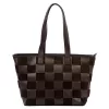 Luka 25-080 barna-kockás női bőr válltáska 45 x 29 x 14 cm