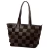 Luka 25-080 barna-kockás női bőr válltáska 45 x 29 x 14 cm