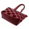 Luka 25-080 bordó-kockás női bőr válltáska 45 x 29 x 14 cm