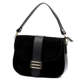   Luka 26-001 fekete női bőr kézitáska, oldaltáska 27 x 21 x 10 cm