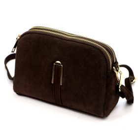   Luka 25-084 barna női velúr bőr oldaltáska 22.5 x 15.5 x 8 cm