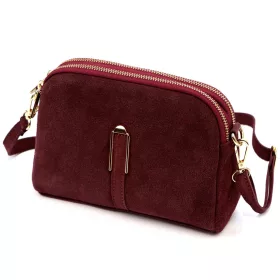   Luka 25-084 bordó női velúr bőr oldaltáska 22.5 x 15.5 x 8 cm