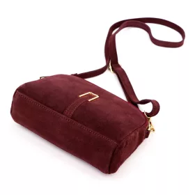   Luka 25-084 bordó női velúr bőr oldaltáska 22.5 x 15.5 x 8 cm