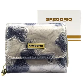 Gregorio BTS-128 ezüst női bőr pénztárca 9,5 x 7 cm