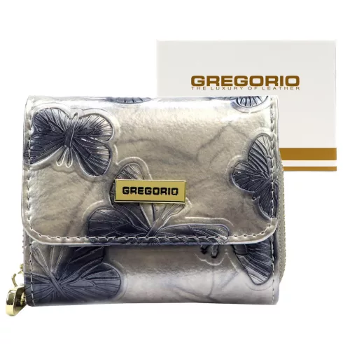 Gregorio BTS-128 ezüst női bőr pénztárca 9,5 x 7 cm
