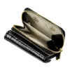 Gregorio GF128 fekete mini női krokodilbőr mintás pénztárca 9 x 7.5 x 3.5 cm
