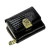 Gregorio GF128 fekete mini női krokodilbőr mintás pénztárca 9 x 7.5 x 3.5 cm