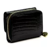 Gregorio GF128 fekete mini női krokodilbőr mintás pénztárca 9 x 7.5 x 3.5 cm