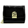 Gregorio GF128 fekete mini női krokodilbőr mintás pénztárca 9 x 7.5 x 3.5 cm