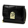 Gregorio GF128 fekete mini női krokodilbőr mintás pénztárca 9 x 7.5 x 3.5 cm