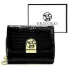 Gregorio GF128 fekete mini női krokodilbőr mintás pénztárca 9 x 7.5 x 3.5 cm