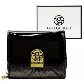 Gregorio SLM-128 fekete női bőr pénztárca 9,5 x 7 cm