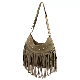   Camilla PREMIUM 10.002 taupe női bőr válltáska, oldaltáska 36 x 33 x 7 cm