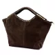 Camilla PREMIUM 10.003 barna női velúr bőr kézitáska 50 x 30 x 12 cm