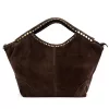 Camilla PREMIUM 10.003 barna női velúr bőr kézitáska 50 x 30 x 12 cm