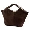 Camilla PREMIUM 10.003 barna női velúr bőr kézitáska 50 x 30 x 12 cm