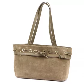   Camilla PREMIUM 10.005 taupe női bőr válltáska 42 x 24 x 13 cm