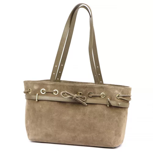 Camilla PREMIUM 10.005 taupe női bőr válltáska 42 x 24 x 13 cm