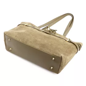   Camilla PREMIUM 10.005 taupe női bőr válltáska 42 x 24 x 13 cm