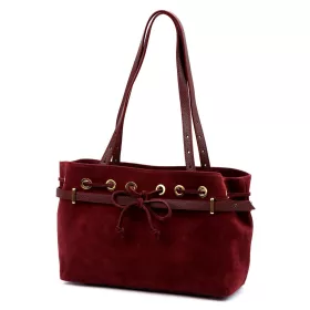   Camilla PREMIUM 10.005 bordó női bőr válltáska 42 x 24 x 13 cm