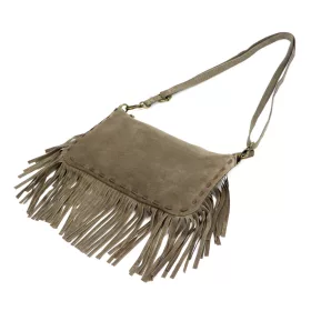   Luka 25-085 taupe női velúr bőr oldaltáska 26 x 16 x 4 cm