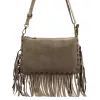 Luka 25-085 taupe női velúr bőr oldaltáska 26 x 16 x 4 cm