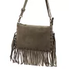 Luka 25-085 taupe női velúr bőr oldaltáska 26 x 16 x 4 cm