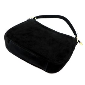   Luka 24-085 GOLD fekete női velúr bőr kézitáska 31 x 23 x 8 cm