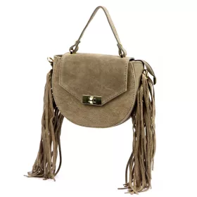   Luka 25-065 taupe női velúr bőr kézitáska, oldaltáska 20 x 15 x 8 cm